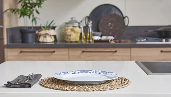 Nieuw Concept Van Moderne Keuken Keuken Accessoires Met Nieuw Meubilair — Stockfoto