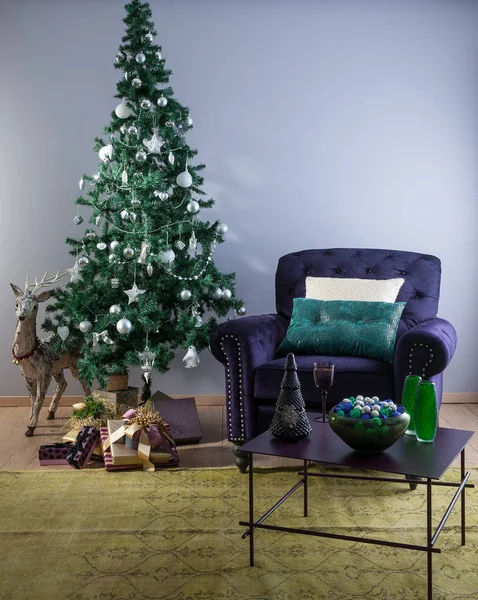 Moderní Vánoční Novoroční Koncept Interiéru — Stock fotografie