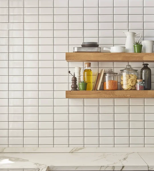 beyaz mermer tezgah, modern mutfak 