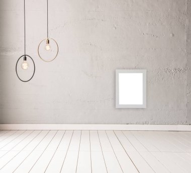 taş duvar ve lambalar, modern iç dekorasyon