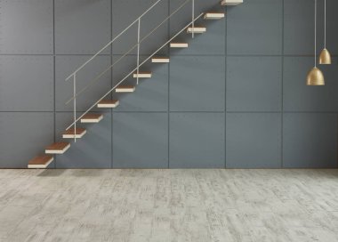 Modern yaşam tarzı için ev merdiveni iç tasarımı. modern dekoratif duvar arkaplanı ev nesnesi