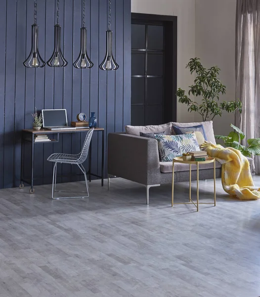Moderne Interieur Wohnzimmer Sofa Home Accessoire Tanne Ornament Dekorative Rahmenlampe — Stockfoto