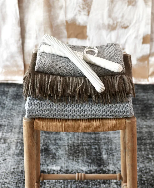 Cobertor Cadeira Ainda Vida — Fotografia de Stock