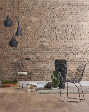 Dekoratif duvar odası ve ev aksesuarı tarzı, durgun yaşam, koltuk yastığı çerçevesi iç mimarisi.