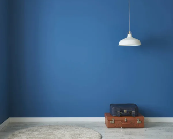 Applique Bleue Cadre Poster Concept Chaise — Photo