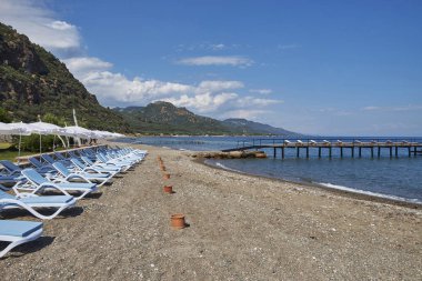 Plaj yatağı konsepti tatil tarzı.