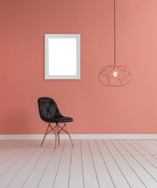 duvar ve konsept iç oda, dekorasyon lamba ve sandalye