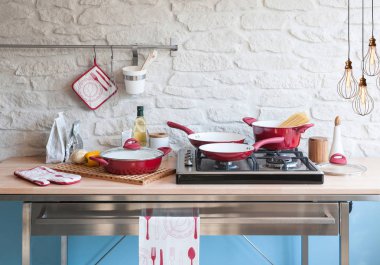 Ev mutfağı ve gıda dekoratif natürmort.