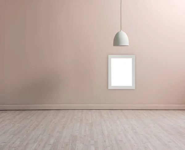 壁とコンセプトインテリアルーム 装飾ランプとフレーム — ストック写真