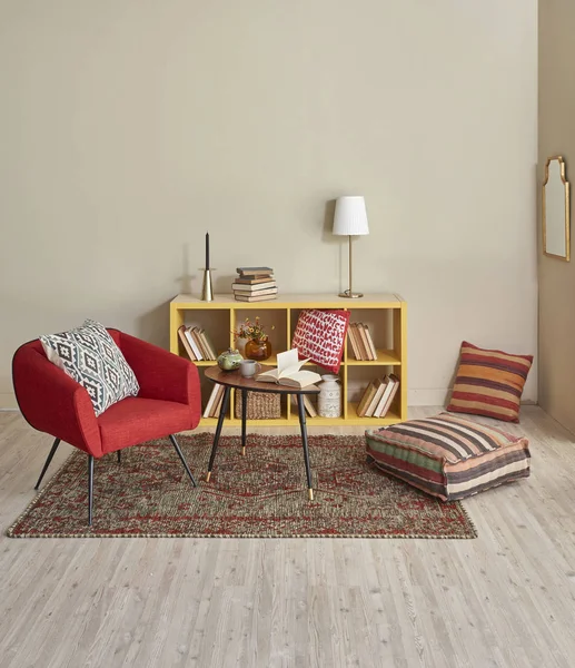 Chambre Intérieure Moderne Avec Beaux Meubles Intérieur Des Livres — Photo