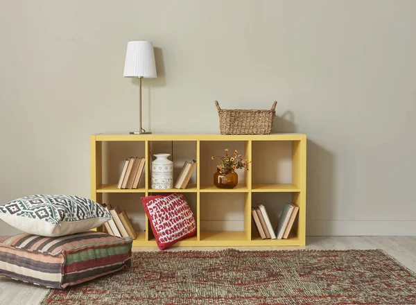 Modern Interior Room Nice Furniture Books — Stock Photo, Image