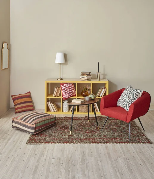 Chambre Intérieure Moderne Avec Beaux Meubles Intérieur Des Livres — Photo