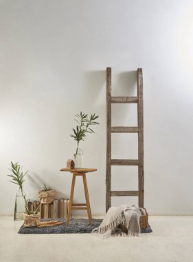 krem duvar ve dekoratif iç tasarım, ofis veya ev