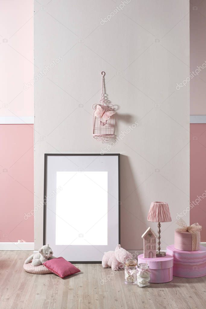 pink white wall and decorative interior design for home and children room, designs for bedroom