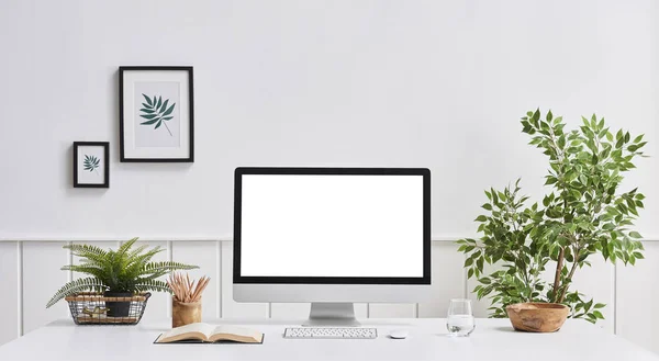 Modern Desktop Computer Screen Isolated Background — Stock Photo, Image