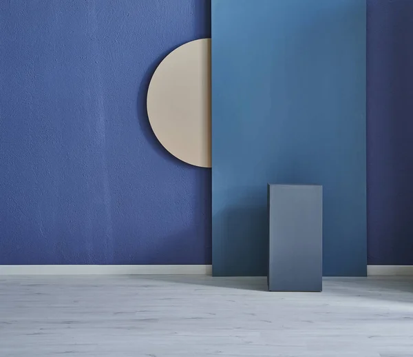 Moderne Dunkelblaue Steinmauer Strukturierte Wand Blaue Dekorwand Innenraumkonzept Home Wall — Stockfoto