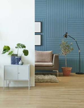 Dekoratif modern oda, iç mekan, mobilya tarzı