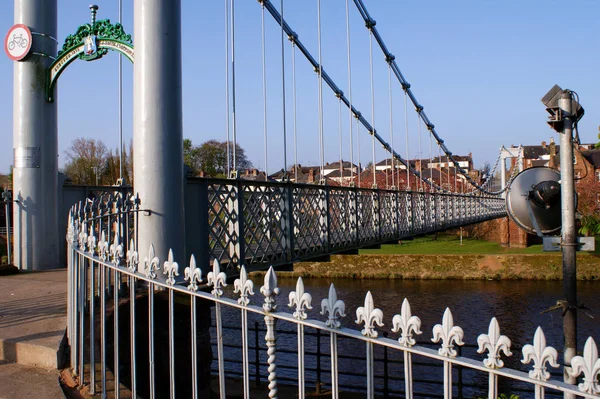 Řeky Nith visutý most, Dumfries — Stock fotografie