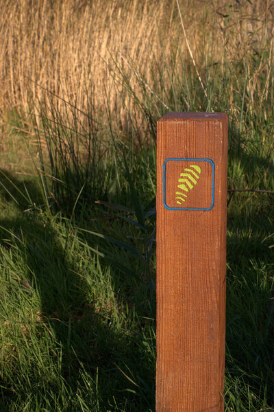 Country footpath waymarker. Dumfries, Scotland.