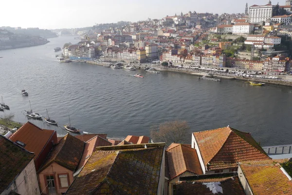 Výhled Řeku Douro Porto Portugalsko — Stock fotografie