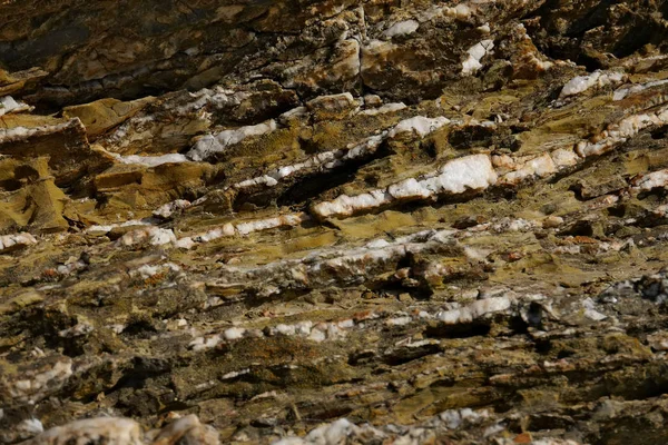 Katmanlı Kaya Deseni Kıyı Spanya — Stok fotoğraf