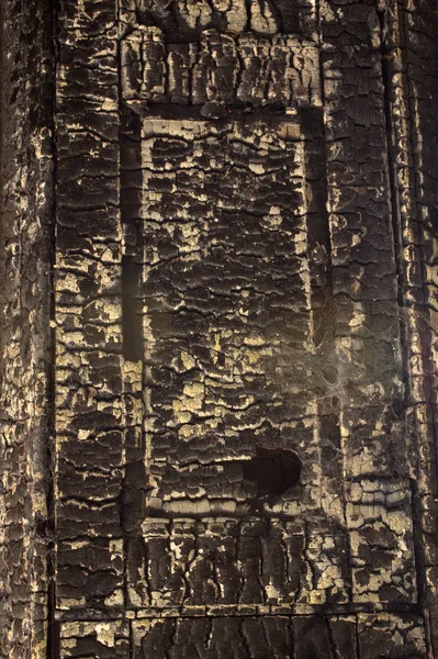 Fire damaged wood panel