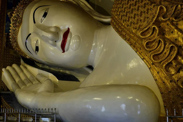 Kopf Des Liegenden Buddhas Wat Ban Den Chiang Mai Thailand — Stockfoto