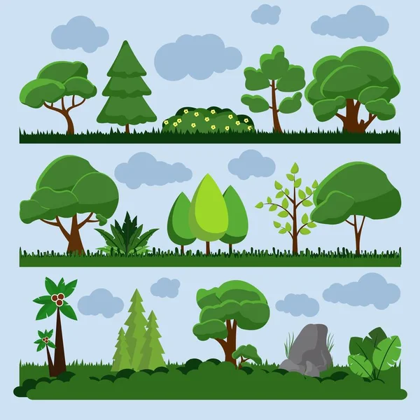 Background Landscape Tree Grass Vector — Stock Vector