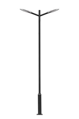 Sokak lambası direği beyaz bir arkaplanda izole edilmiş, kırpma yolu ile.