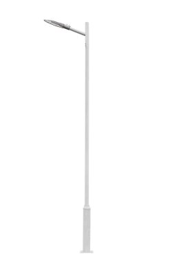 Sokak lambası direği beyaz bir arkaplanda izole edilmiş, kırpma yolu ile.