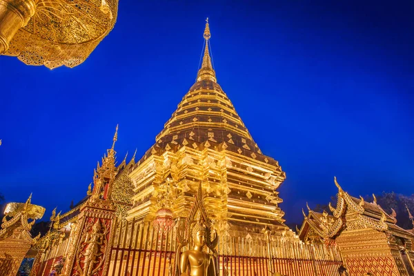 Pagoda Adlı Doi Suthep Tapınak Tayland Chiang Mai Ilinin Ünlü — Stok fotoğraf