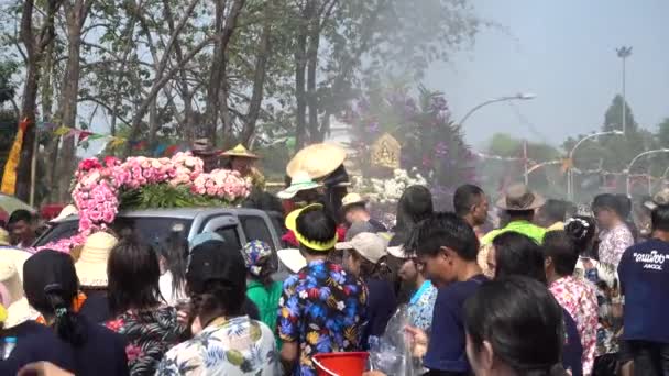 Chiang Mai Tayland Nisan 2018 Chiang Mai Songkran Festivali Buddha — Stok video