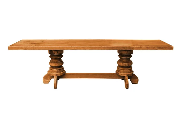 Dřevěný stůl izolované na bílém pozadí — Stock fotografie