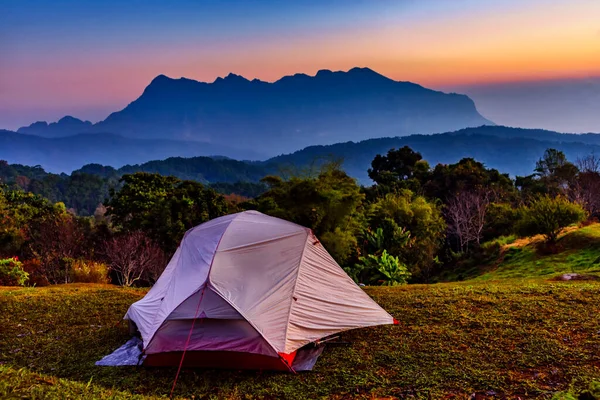 Tourist Tent Hill San Kia Doi Mae Man Viewpoint Located — Stock Photo, Image