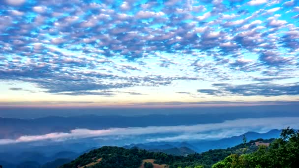 Time Lapse Video Beautiful Moving Clouds Blue Sky Mountains Footage — Stock Video