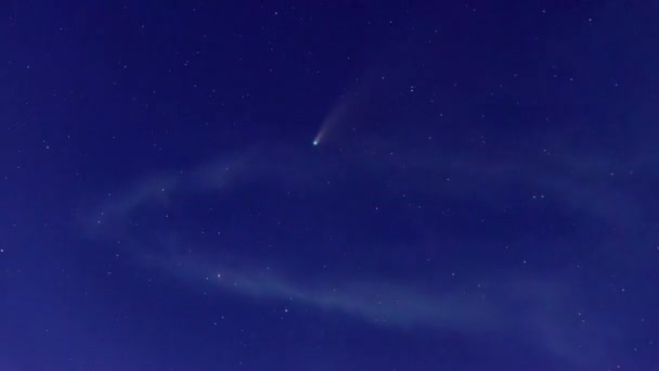 时间差视频4K 彗星C 2020 Neowise 在夜晚的星空中 照片拍摄于2020年7月23日 泰国清迈 — 图库视频影像