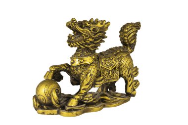 Bronz ejderha figürü vigilantly dragon yumurta koruma