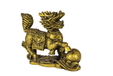 Bronz ejderha figürü vigilantly dragon yumurta koruma