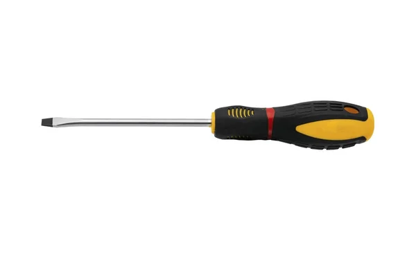 Plumbing installation tool with rubberized handle of the screwdriver.