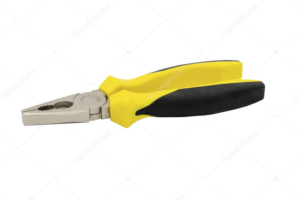 Sponge locksmith installation tool with rubberized pliers handles.