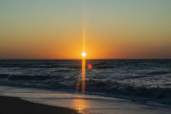 Sonnenaufgang Über Dem Schwarzen Meer Ukraine Krim Feodosia September — Stockfoto