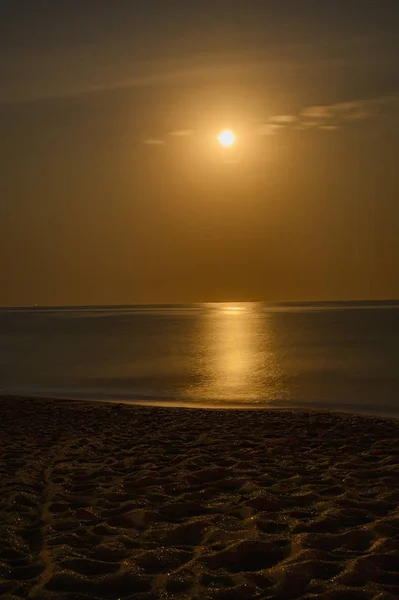 Mondaufgang Über Dem Schwarzen Meer Mondscheinweg Auf Dem Wasser Krim — Stockfoto
