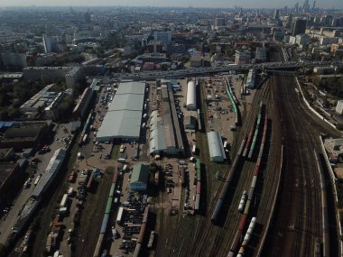 Drone panorama şehir Moskova 