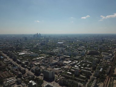 Drone panorama şehir Moskova 