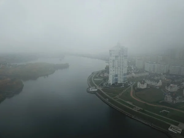 Drone Panorama Moscou Ville Copter — Photo