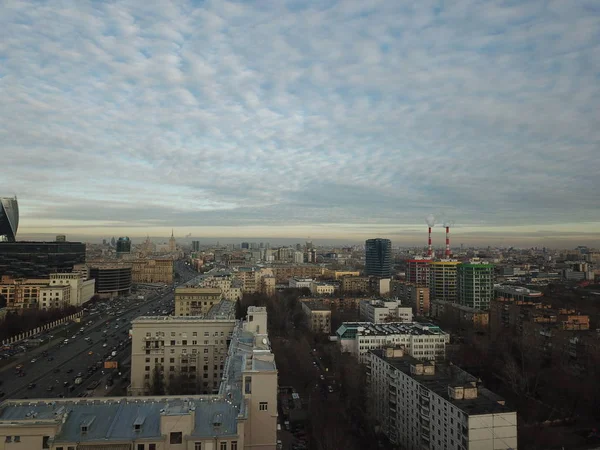 Drone Panorama Moscova Oraș Copter — Fotografie, imagine de stoc