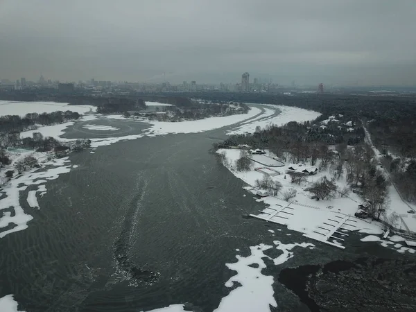 Drone panorama city Moscow