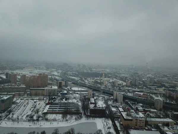 Drone Panorama Ciudad Moscú — Foto de Stock