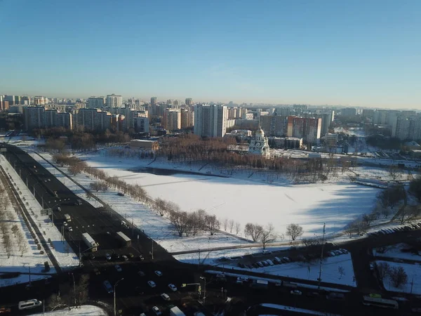 Drohnenpanorama Stadt Moskau — Stockfoto