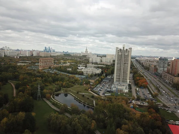 Drone Panorama Staden Moskva — Stockfoto